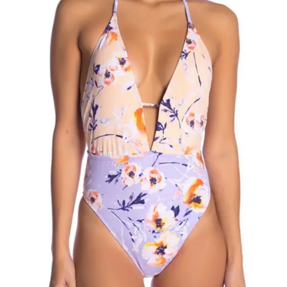 The Bikini Lab lavender floral one piece